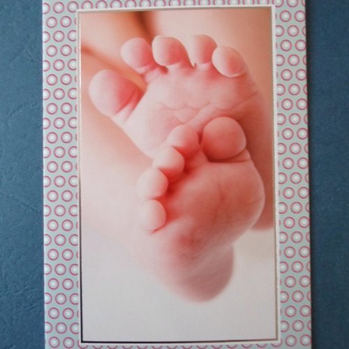 Carte  de voeux double pieds de bebe
