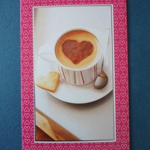 Carte  de voeux cafe gourmand coeur