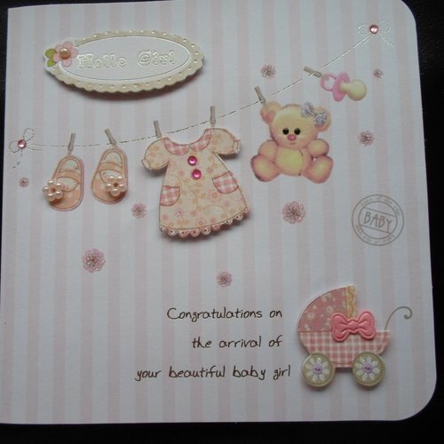 Carte De Voeux Felicitations Naissance Bebe Fille Un Grand Marche