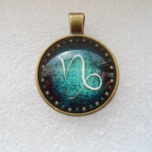 Pendentif breloque capricorne signe astrologique zodiaque metal couleur bronze