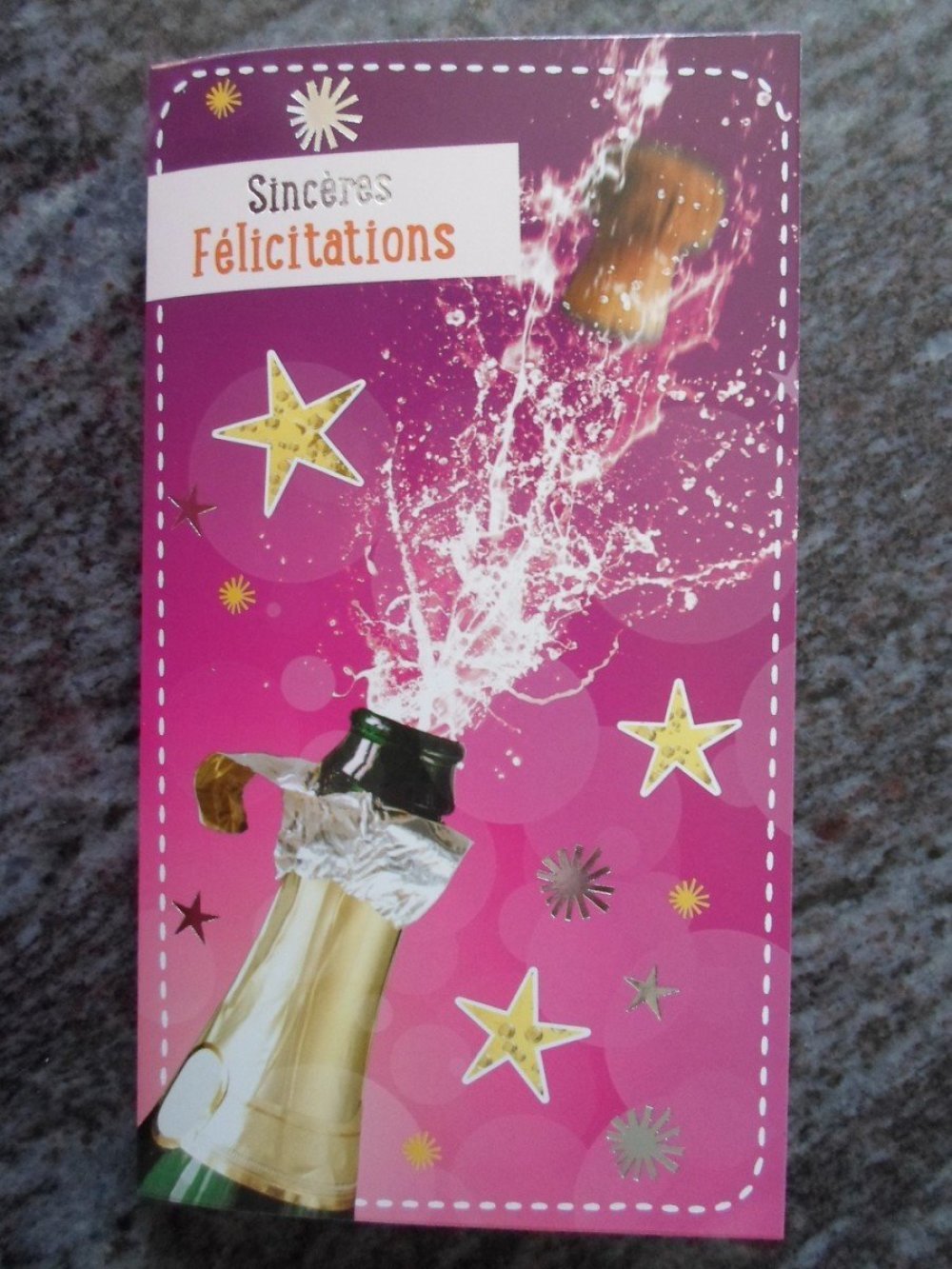 Carte De Voeux Double Heureux Anniversaire Bouteille De Champagne Un Grand Marche