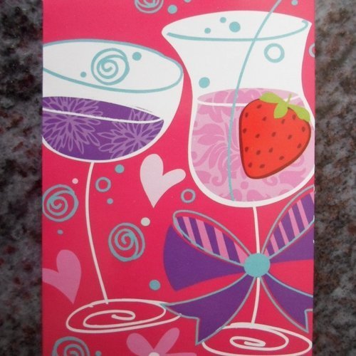 Carte mini de voeux verres a cocktail