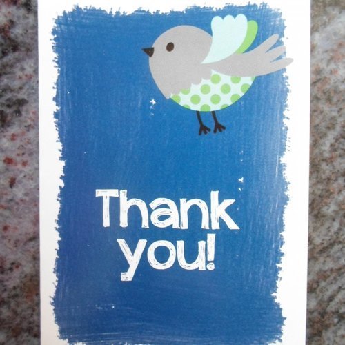 Carte mini de voeux oiseau "thank you"