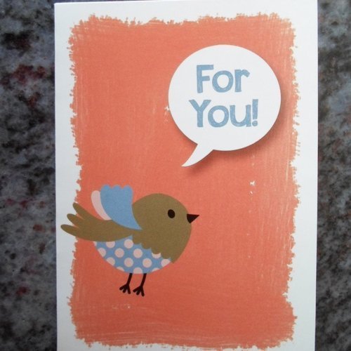 Carte mini de voeux oiseau "for you"