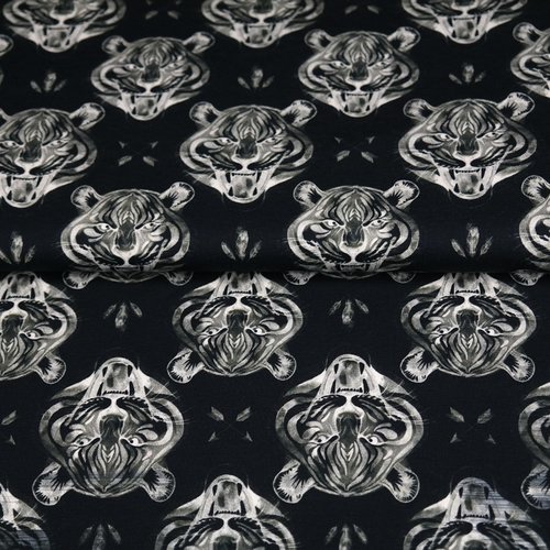 Tissu stenzo motif tigres jersey impression digitale
