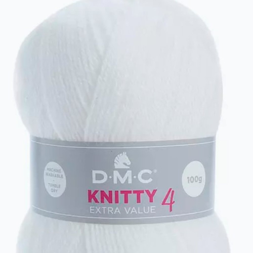 Laine knitty 4 dmc 100 gr coloris blanc