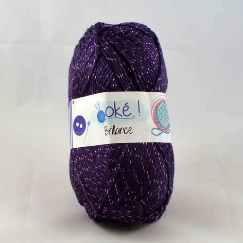 Fils a tricoter brillance / oke coloris violet