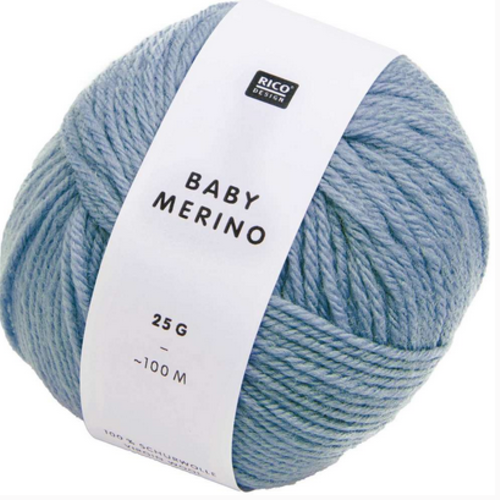 Pelote de laine baby merino coloris bleu