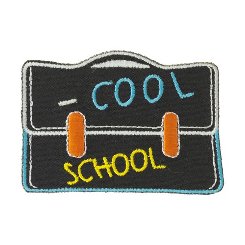 Ecusson applique thermocollant cartable "cool school"