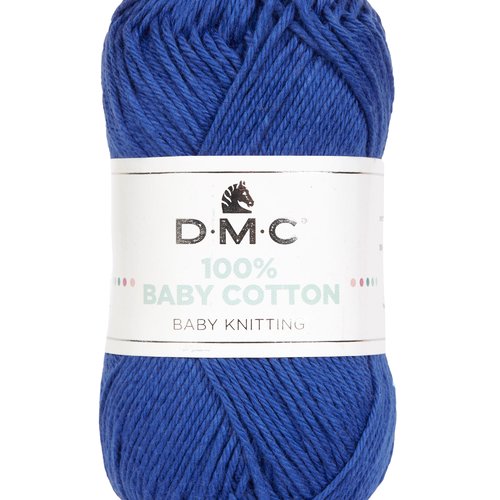 Pelote a tricoter 100% baby cotton dmc coloris bleu