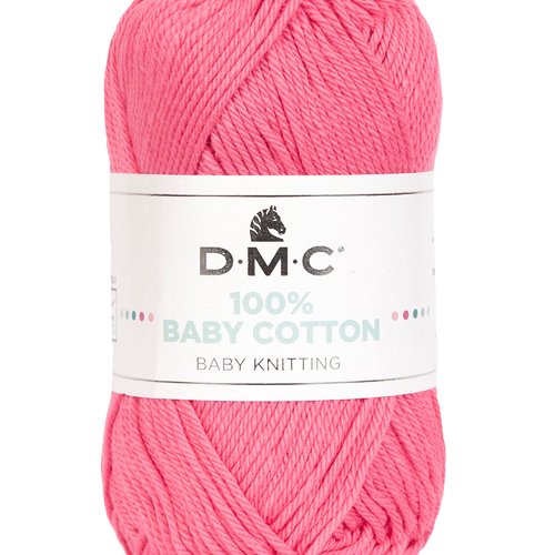 Pelote a tricoter 100% baby cotton dmc coloris rose