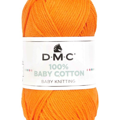Pelote a tricoter 100% baby cotton dmc coloris orange