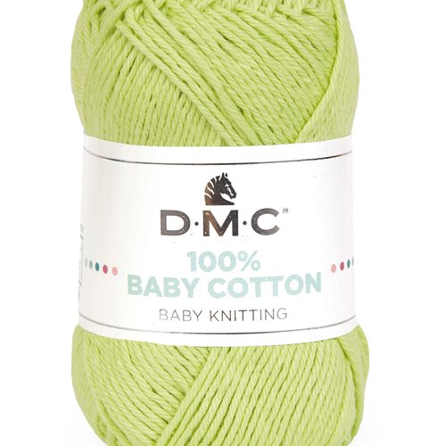 Pelote a tricoter 100% baby cotton dmc coloris vert pale
