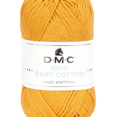 Pelote a tricoter 100% baby cotton dmc coloris orange tendre