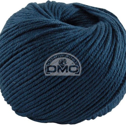 Pelote a tricoter natura medium just cotton dmc coloris bleu
