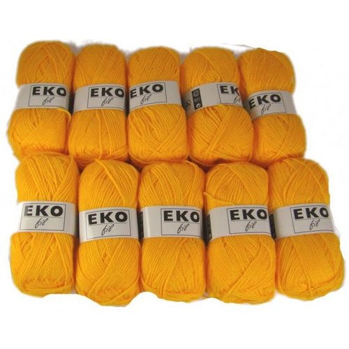 Pelote a tricoter eko fil coloris jaune orange
