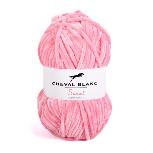 Pelote a tricoter sweet cheval blanc coloris rose