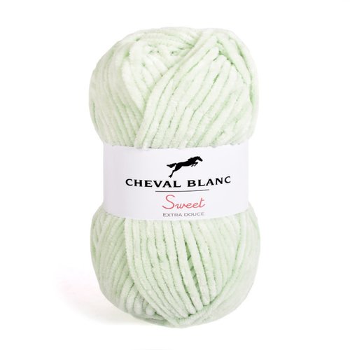 Pelote a tricoter sweet cheval blanc coloris vert d'eau