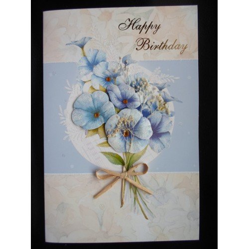 Carte  de voeux "happy birthday" bouquet de fleurs