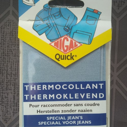 Piece thermocollante special jean's coton coloris bleu