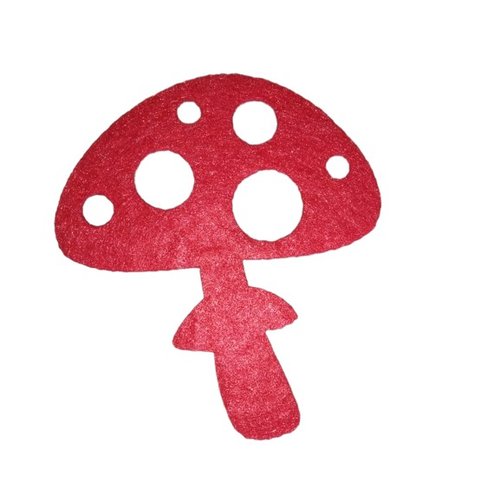 Ecusson applique thermocollant en feutrine champignon coloris rouge