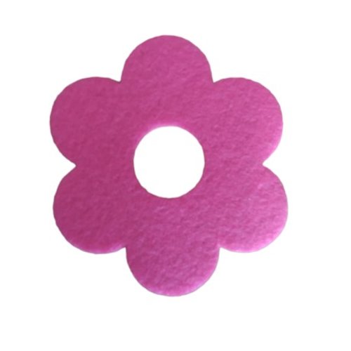 Ecusson applique thermocollant en feutrine fleur coloris rose