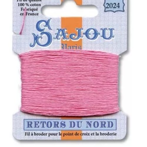 Fil broderie retors du nord 2024 laurier rose