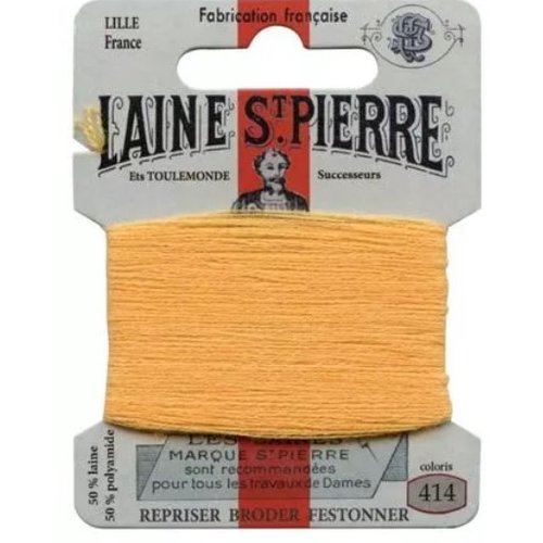 Laine saint pierre pour broder et repriser coloris 414 safran