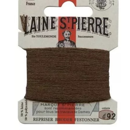 Laine saint pierre pour broder et repriser coloris 492 marron