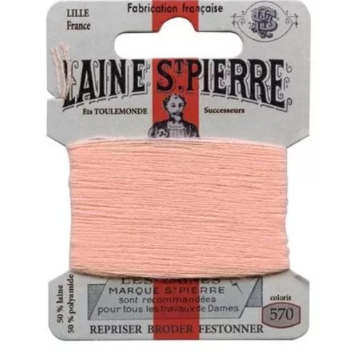 Laine saint pierre pour broder et repriser coloris 570 saumon