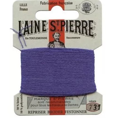 Laine saint pierre pour broder et repriser coloris 731 ocean