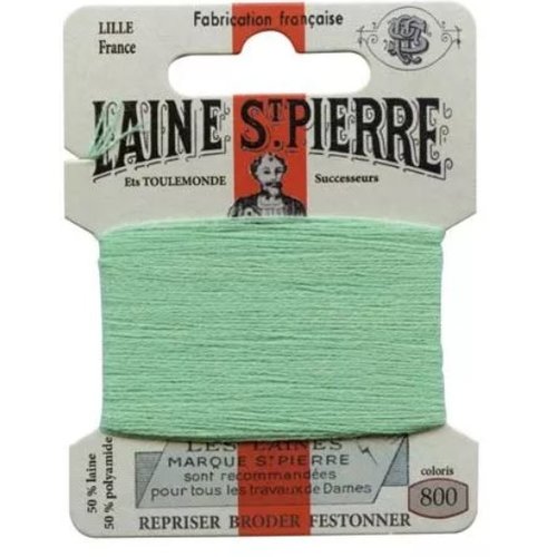 Laine saint pierre pour broder et repriser coloris 800 emeraude