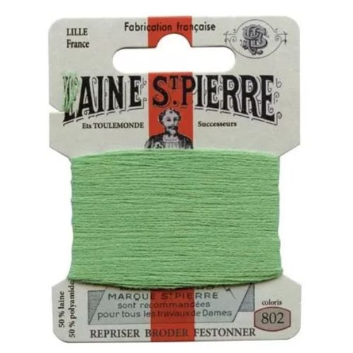 Laine saint pierre pour broder et repriser coloris 802 pistache