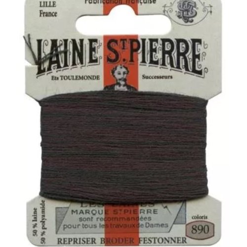 Laine saint pierre pour broder et repriser coloris 890 platane