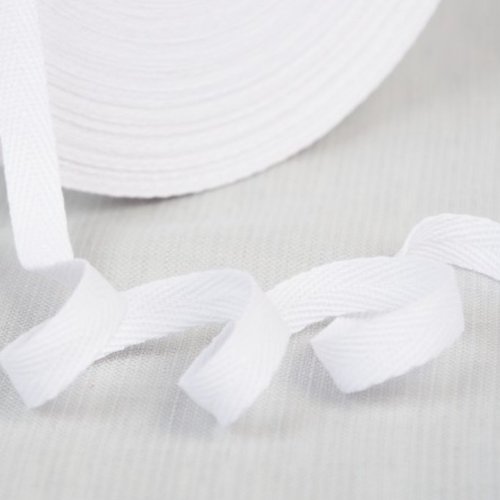 Ruban serge coton 10,5mm coloris blanc