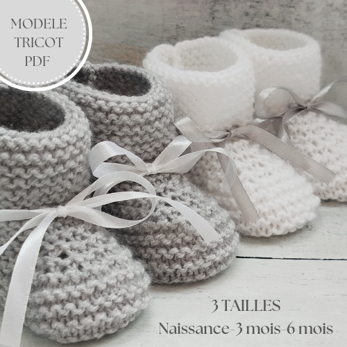 Modèle de tricot de chaussons bébé en laine faits à la main - instructions français - téléchargement pdf