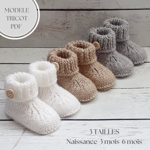 Tutoriel de tricot de chaussons bébé en laine faits à la main - instructions français - téléchargement pdf