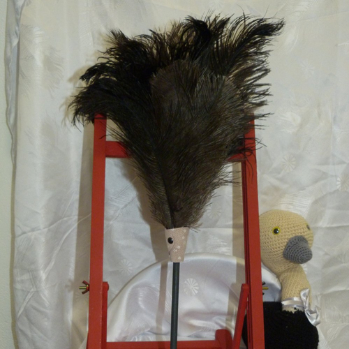 Plumeau en plumes d'autruches collection grand manche teinté