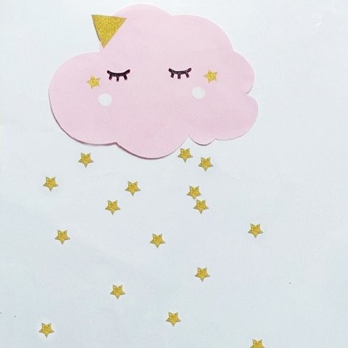 Stickers nuage décoration murale chambre enfant avec ses étoiles stickers etoiles