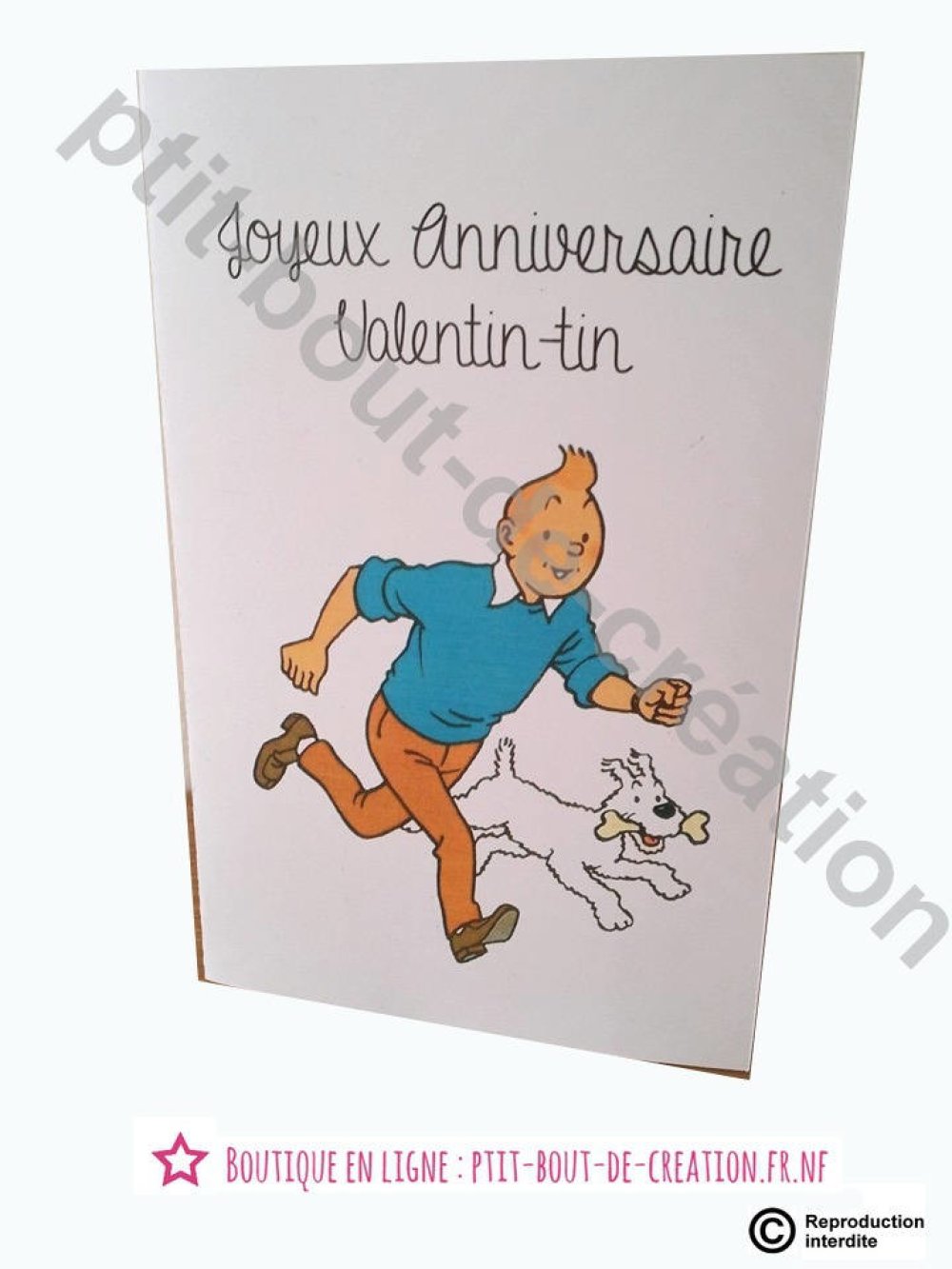 Carte Tintin Popup Pour Occasions Diverses Un Grand Marche