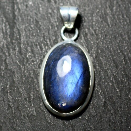 N28 - pendentif argent 925 et pierre - labradorite ovale 22x14mm