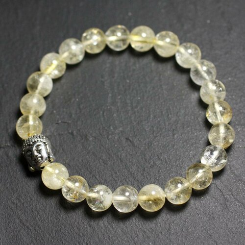 Bracelet bouddha et pierre semi précieuse - citrine