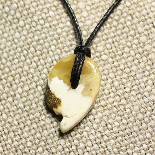 Collier pendentif en ambre naturelle 26mm n11