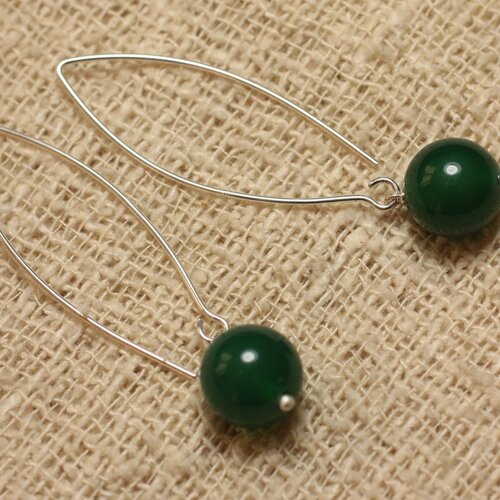 Boucles d'oreilles pierre semi précieuse  onyx vert