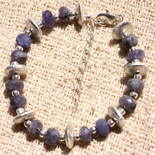 Bracelet argent 925 et pierre - tanzanite facettée 6-8mm
