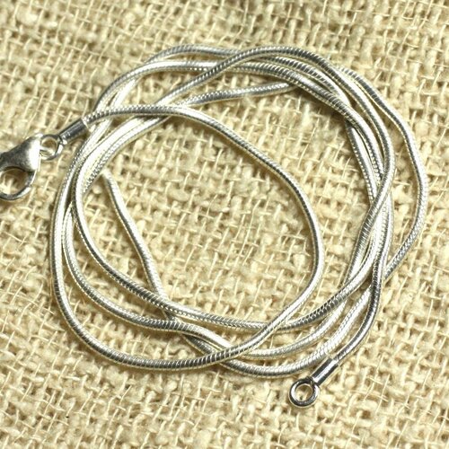 Chaîne serpent ronde 1mm en argent 925 - 41cm