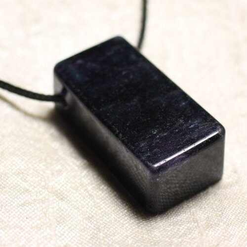 Collier pendentif en pierre - fluorite rectangle 38mm