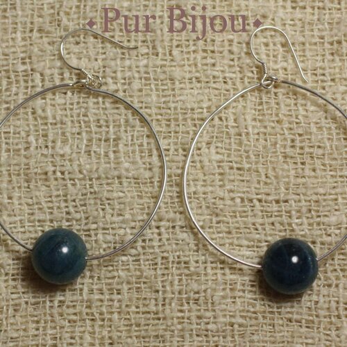 Boucles argent 925 - apatite 10 mm