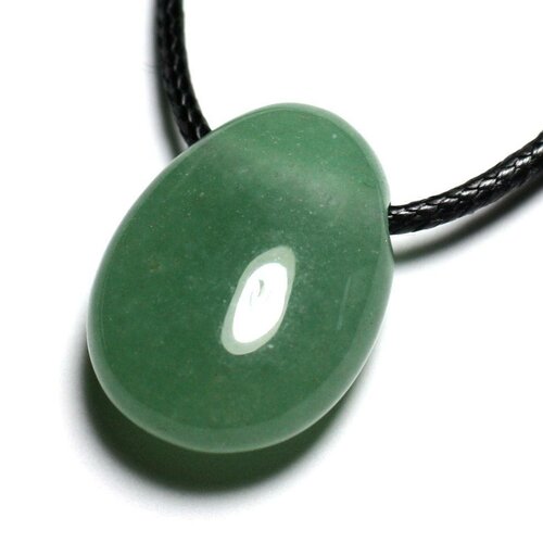 Collier pendentif pierre - aventurine verte goutte 25mm