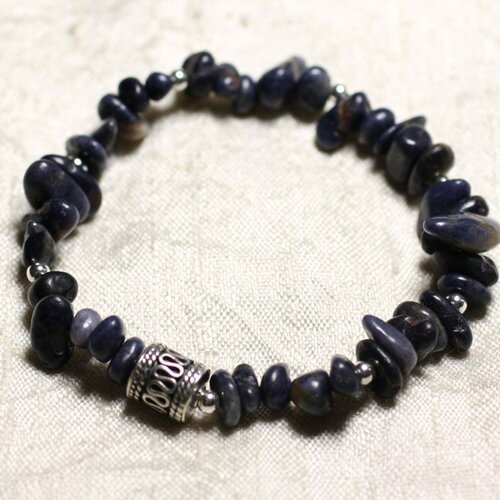 Bracelet argent 925 et pierre - saphir